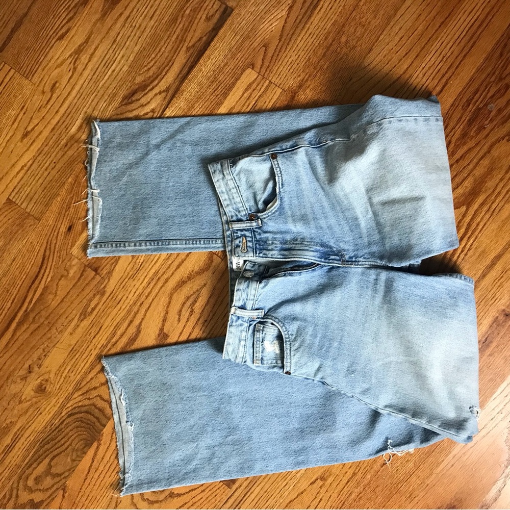 Zara Light Blue Distressed Women's Jeans - Picture 3 of 10